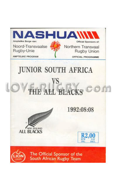 Junior South Africa New Zealand 1992 memorabilia
